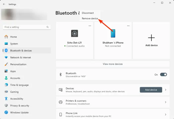 Re-pair your Bluetooth device