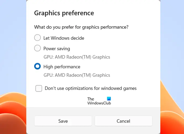 Select dedicated graphics card for game