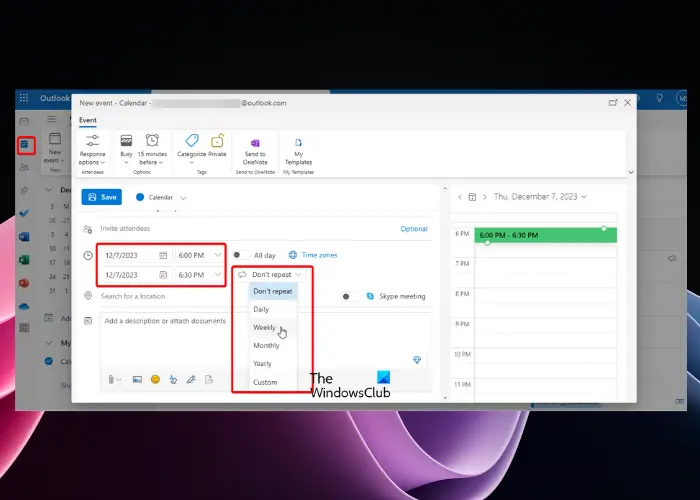 set up and send recurring emails in Outlook

