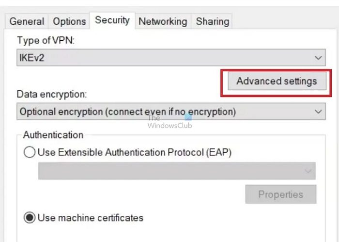 VPN Advanced Settings