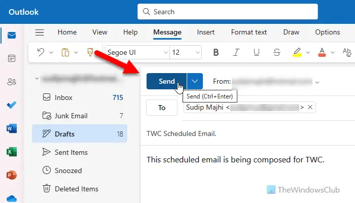 How to cancel scheduled email in Outlook