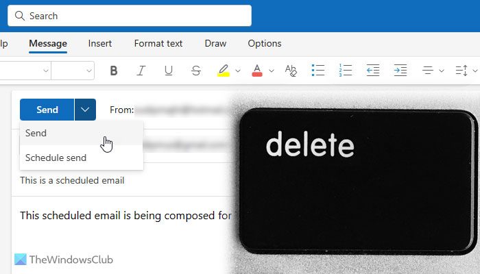 How to cancel scheduled email in Outlook