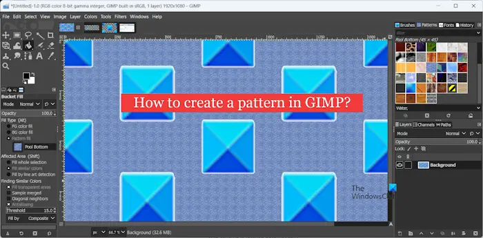 How to create a pattern in GIMP?