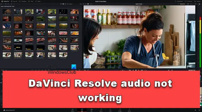 El audio de DaVinci Resolve no se reproduce en una PC con Windows