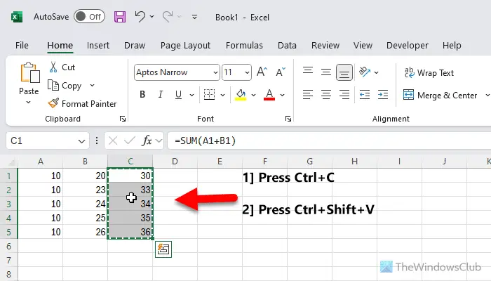 How to remove formula in Excel and keep text