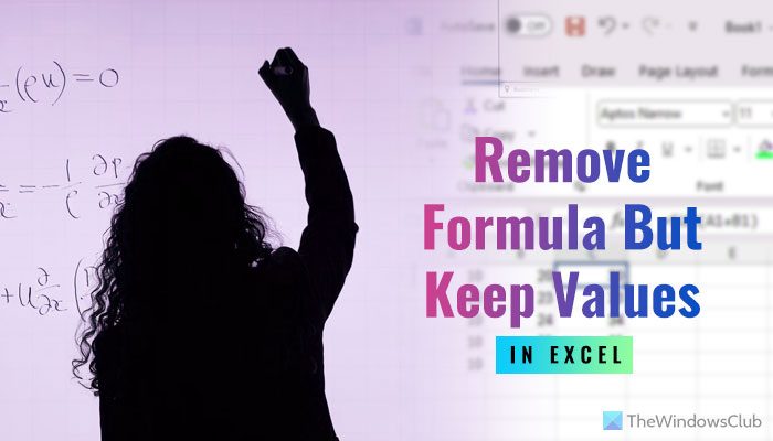 How to remove formula in Excel and keep text