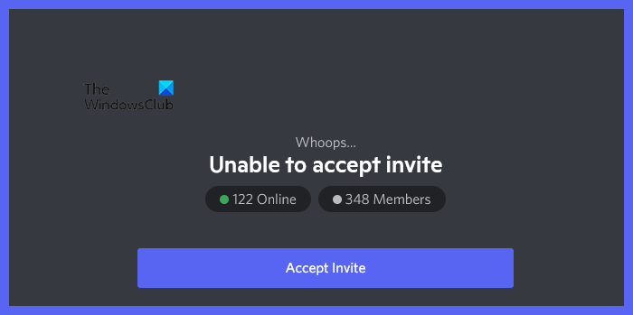 Discord unable to accept invite 