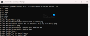 How to copy files using Command Prompt in Windows 11