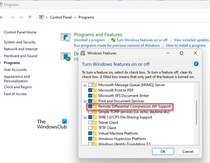 Disable Remote Differential Compression