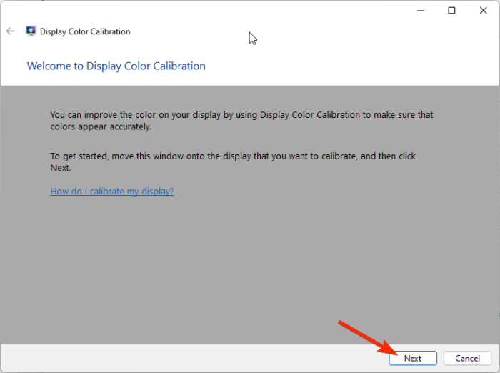 Display Color Calibration tab