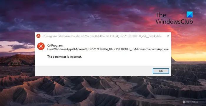 Reparar Windows no puede encontrar MicrosoftSecurityApp.exe 