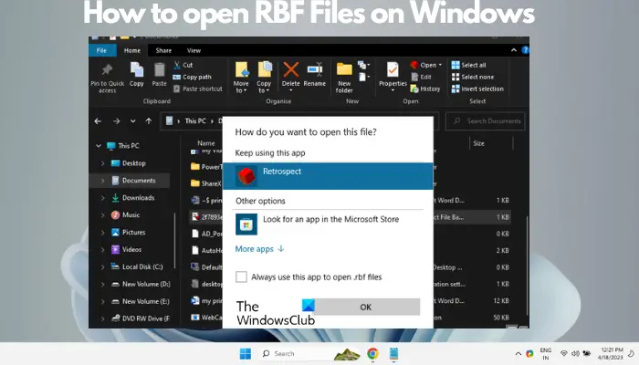 How to open RBF File