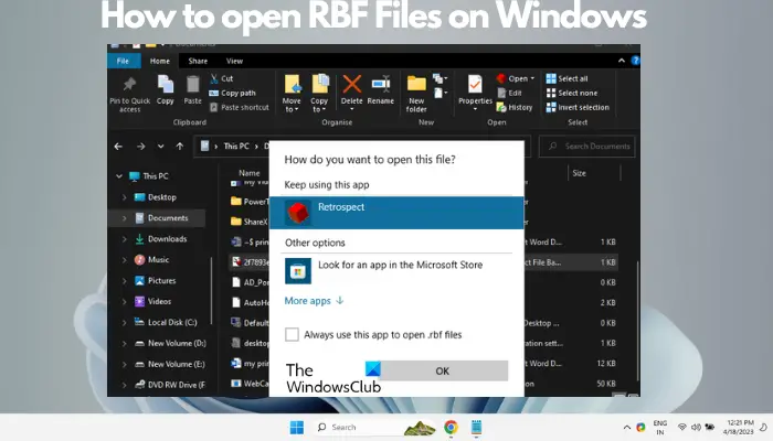 How to open RBF File
