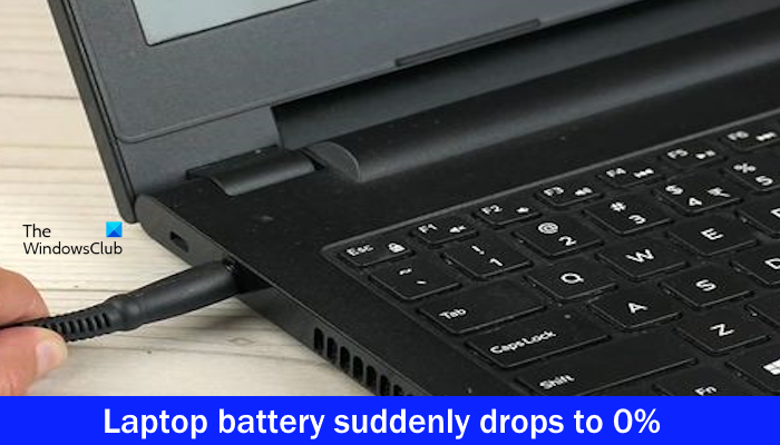 Laptop battery suddenly drops to 0%