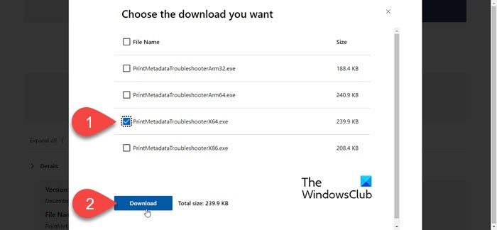 Microsoft Printer Metadata Troubleshooter download