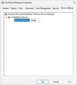Not enough printer memory available to print page