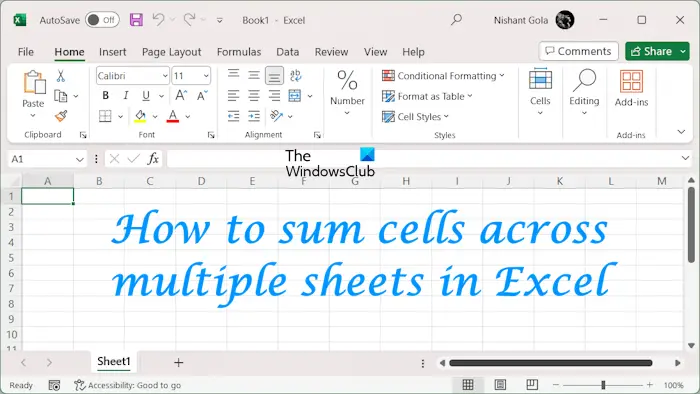 Sum cells across multiple sheets Excel