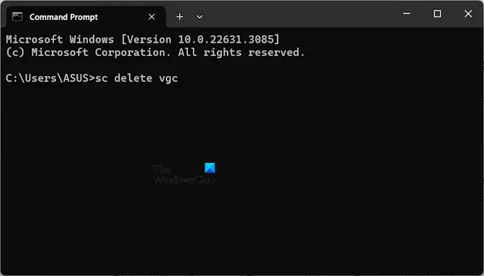 Uninstall Valorant by using the Command Prompt
