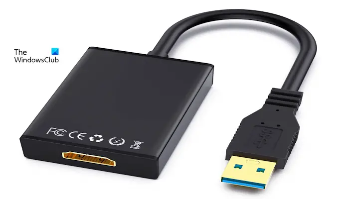 Unplug and plug the USB to HDMI adapter