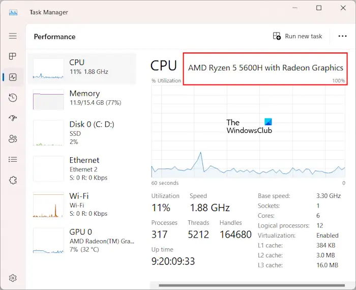 View your CPU details