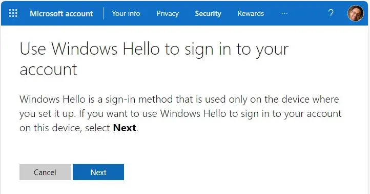 Windows Hello Prompt Browser Passkey