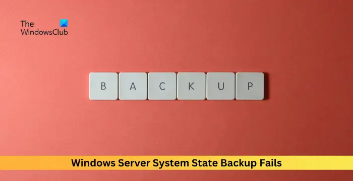 Windows Server System State Backup Fails