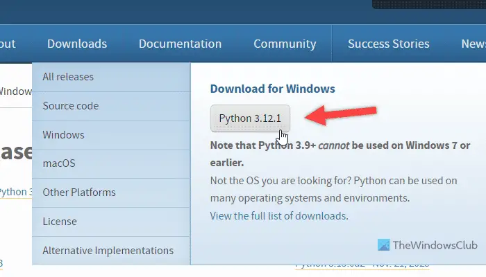 How to install Python in Windows 11/10