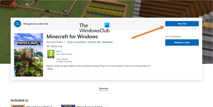 download the Windows Minecraft version
