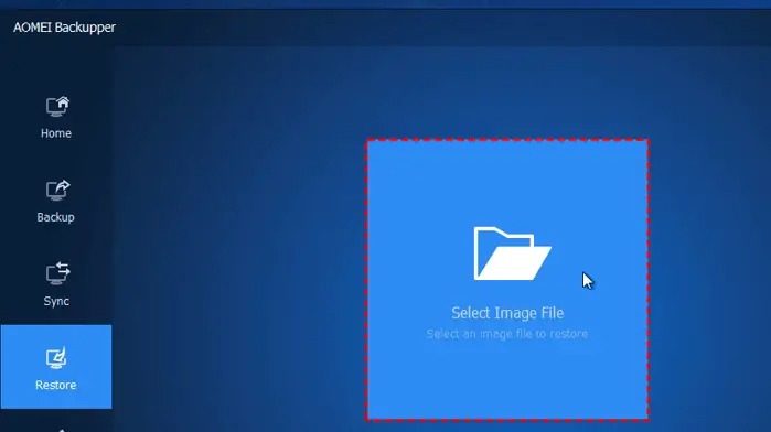 Aomeibackupper Select Image File