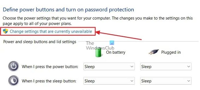 Change Settings That Are Currently Unavialble In Control Panel Power Options