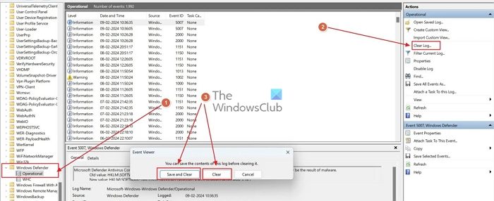 Clearing Windows Defender Protection Logs Using The Event Viewer