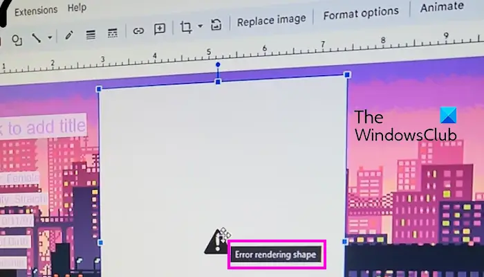 Error rendering shape in Google Slides