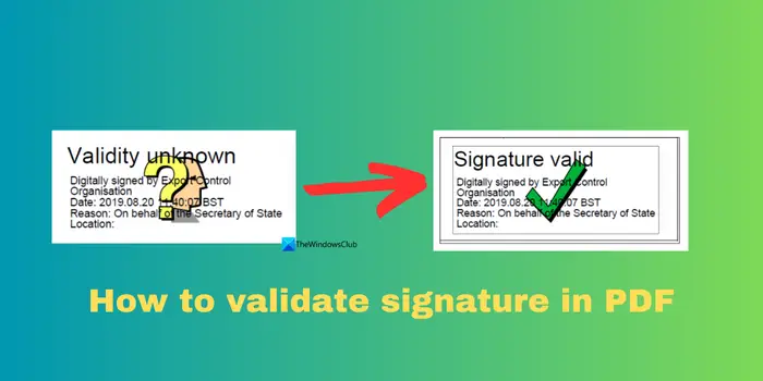 How to validate signature in PDF
