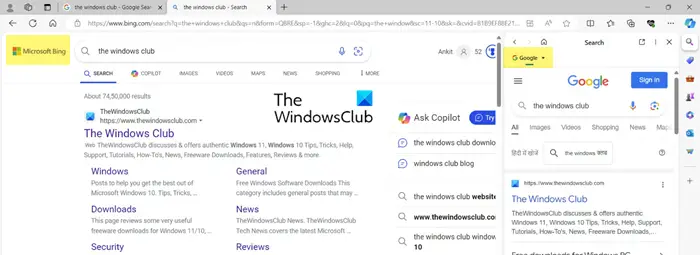 Instant results from multiple sources in Edge