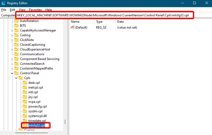 Outlook mail missing from Control Panel
