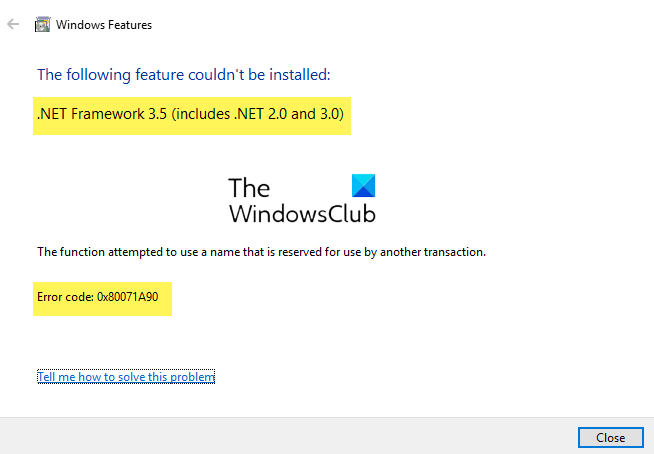 .net framework 3.5 error 0x80072ee2