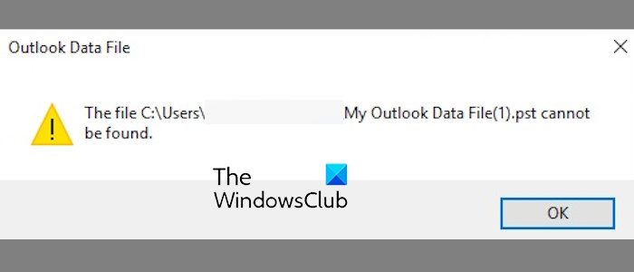 Outlook.pst cannot be found