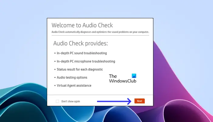 Run Audio Check in HP Support Assistant