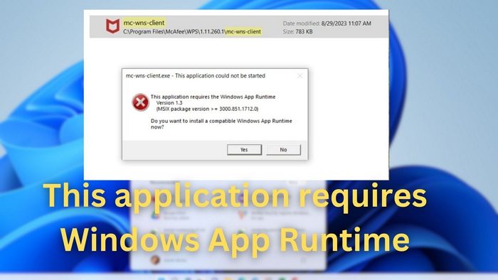 This application requires Windows App Runtime