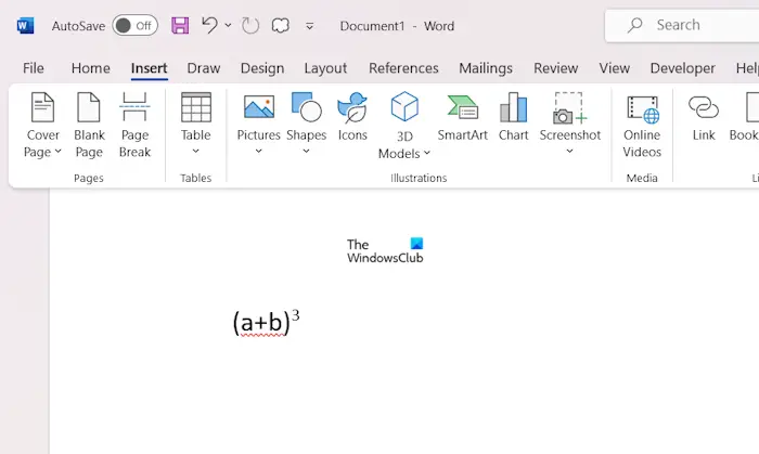 Type exponents with keyboard shortcut