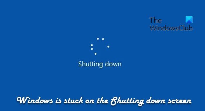 Windows stuck on shutting down screen