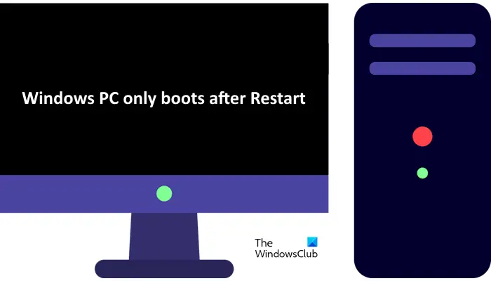 Windows PC only boots after Restart