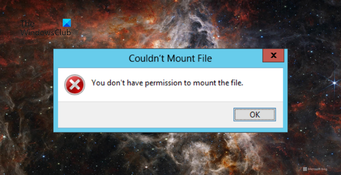 You don't have permission to mount the file