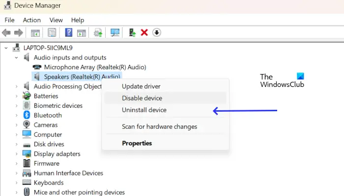 reinstall your audio device driver