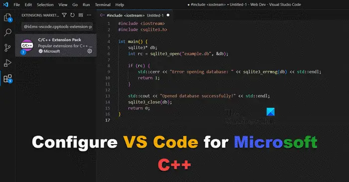 configure VS Code for Microsoft C++