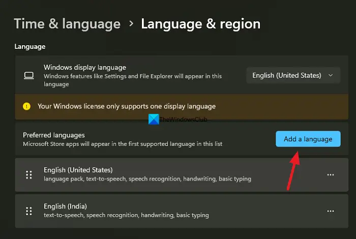 Add language on Windows 11