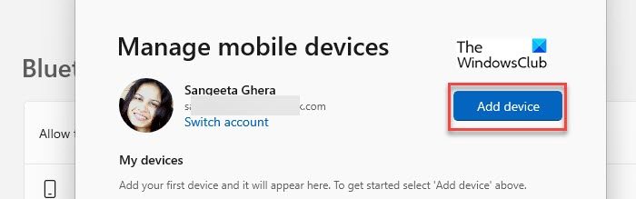 Add new mobile device to Windows