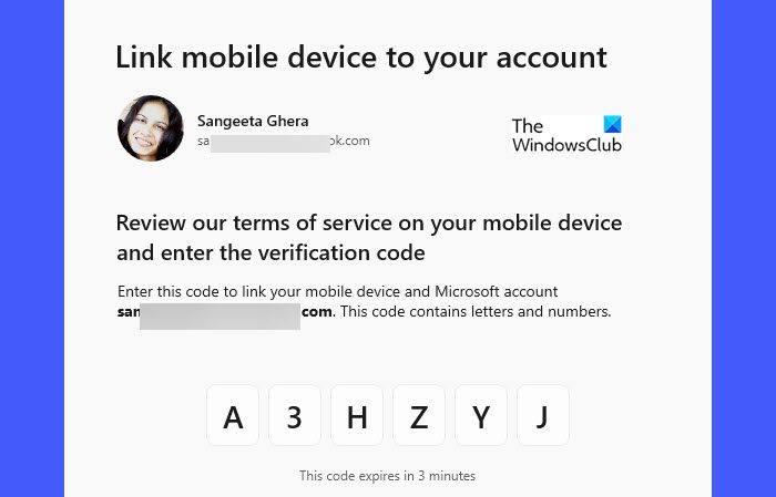 Alphanumeric code to link Windows and Android