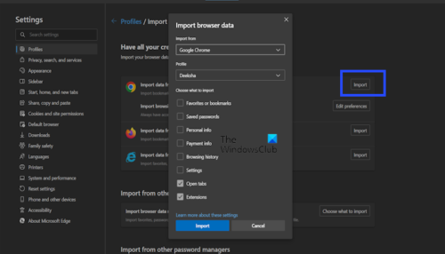 Stop Edge from importing Chrome browser data on each launch