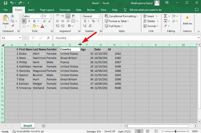 Make all cells the same size in Excel and google sheets
